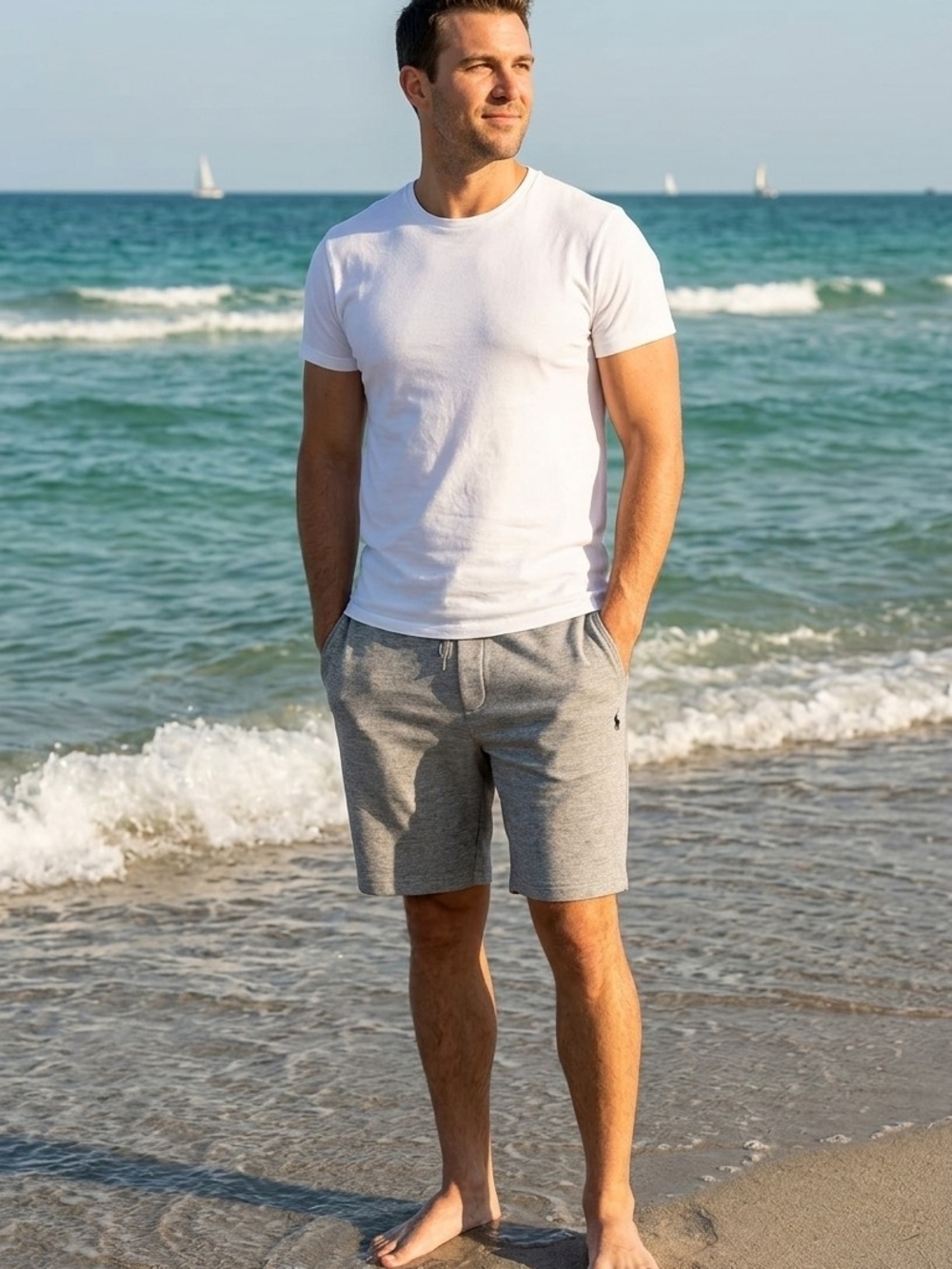 Ralph Lauren Men’s Grey Drawstring Athletic Shorts